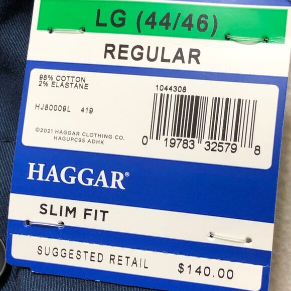 Haggar Jacket Mens L Slim Fit Smart Wash Comfort Stretch Navy Machine Wash NEW - Picture 5 of 7